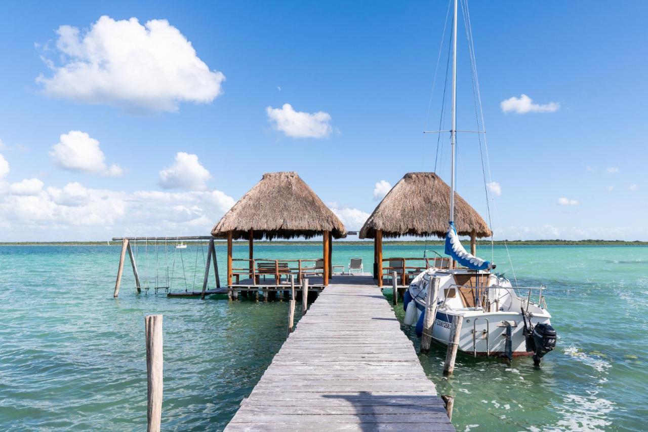 Lagoon Front Hut: Daily Cleaning, Bikes & Kayaks! Bacalar Exteriör bild